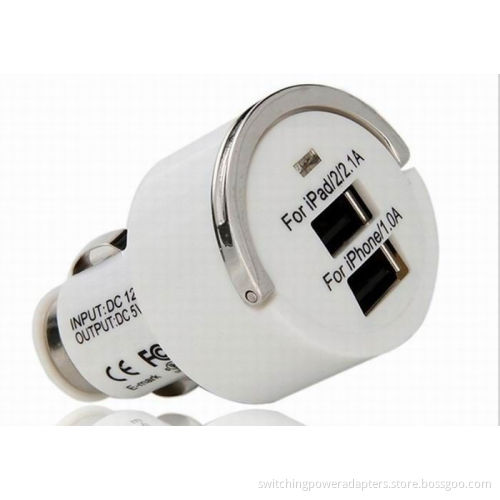 Mini Usb Car Charger 5v 3.1a With Keychain For Smart Phone / Ipad